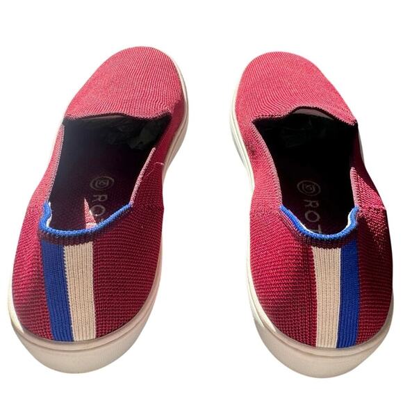 Rothy's The Original Slip On Sneakers Knitted In Red Garnet Retired Size 7.5 - Picture 10 of 12
